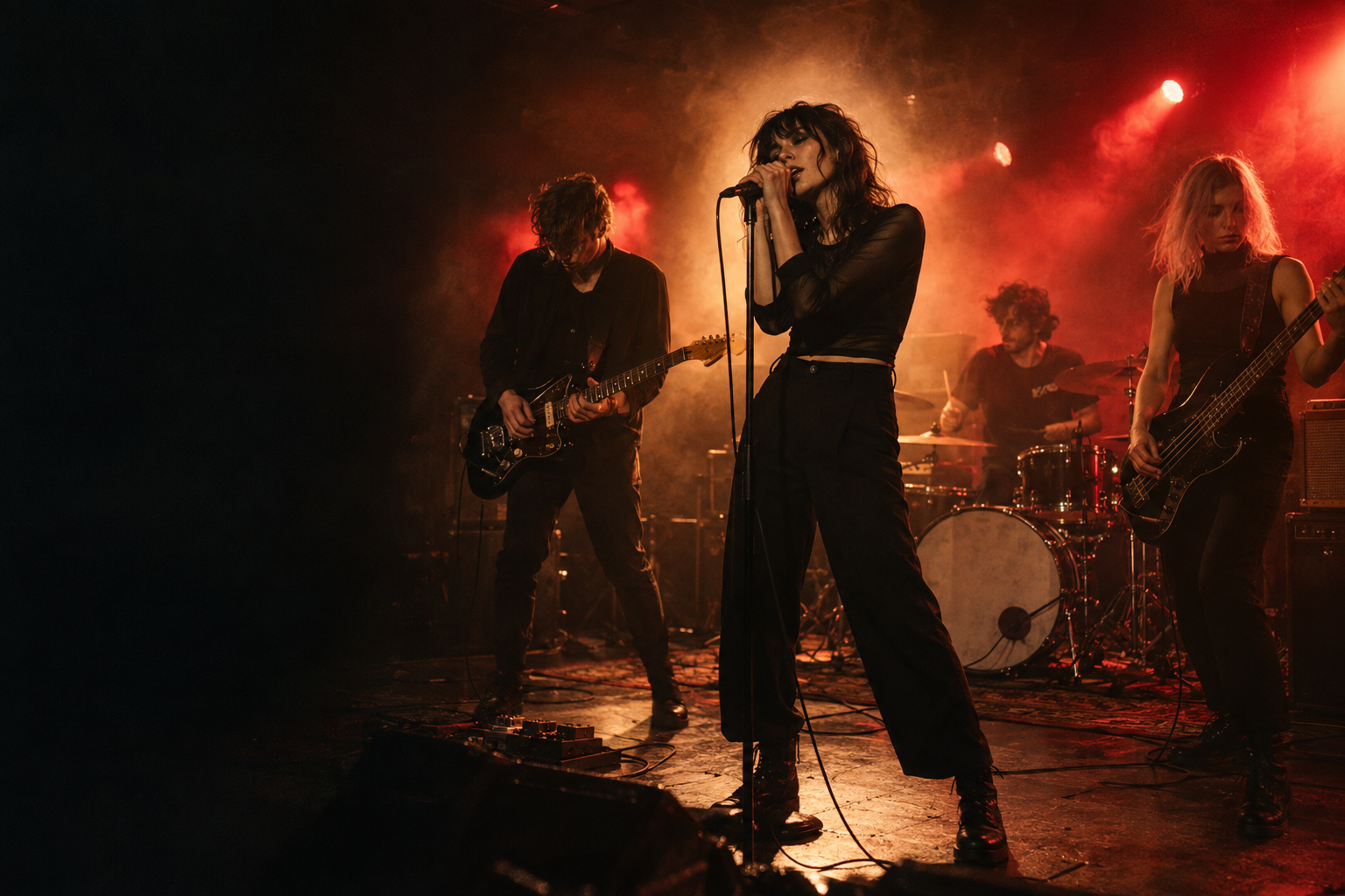Band-Webdesign-Konzept NACHTLINIE mit Konzertmotiv